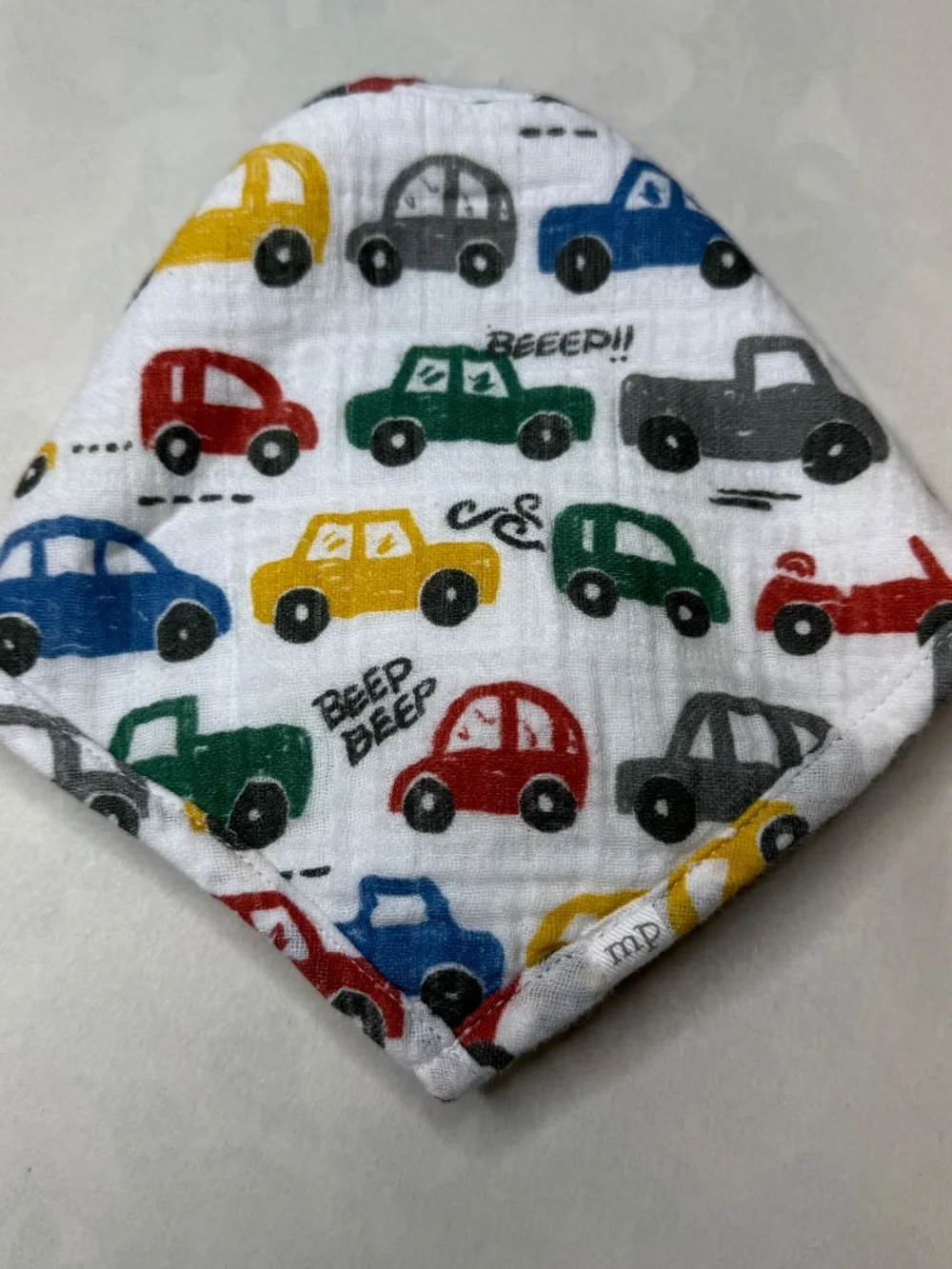 Mud Pie Baby's Quilted Bib Cars Trucks Print